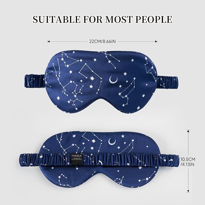 THXSILK Sleep Mask 100% 19 Momme Pure Mulberry Silk Super Smooth Cooling - Image 5