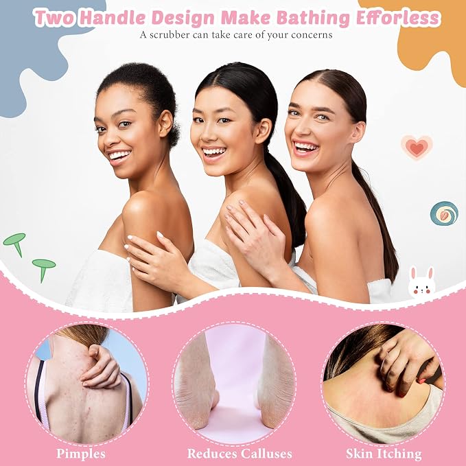 4 Pack Exfoliating Washcloth Back Scrubber Set, 2 Exfoliating Body Scrubber - Image 5