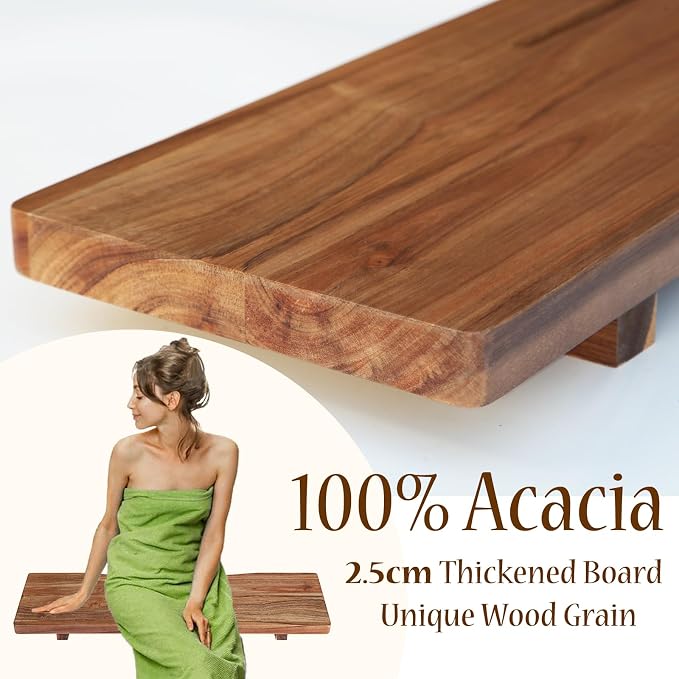 Premium Acacia Wood Bathtub Tray Caddy - Image 5
