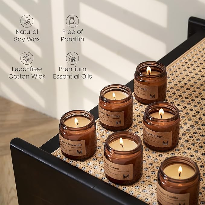 M&SENSE 6 Pack Christmas Candle Gift Set, Aromatherapy Candle Gift - Image 3