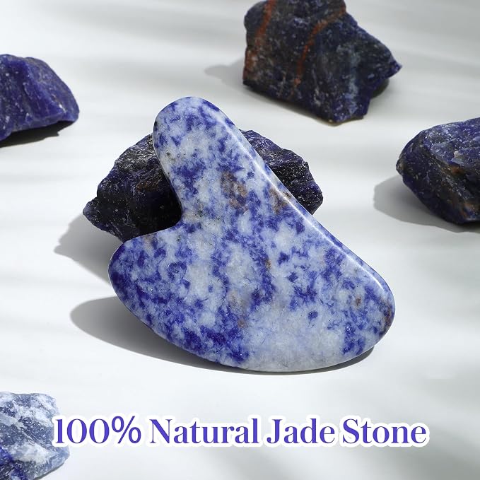 rosenice Gua Sha Facial Tools Natural Gua Sha Jade Stone - Image 2