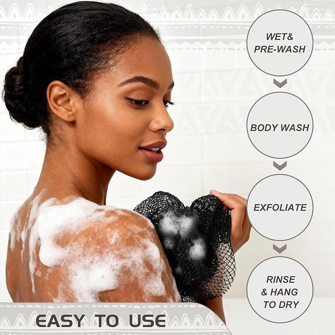 SPMKTBOZAI African Net Sponge Authentic, Loofah Exfoliating Body Scrubber Bath - Image 4