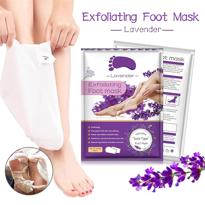Foot Peeling Mask 5 Pack, Foot Peel Mask Remove Dead Skin, Rough Callus and - Image 2
