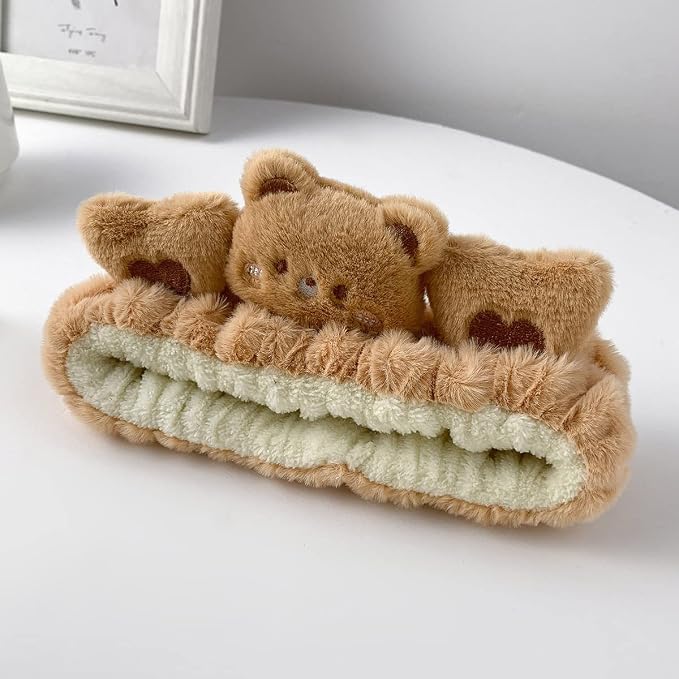 Kawaii Spa Cute Bear Headband for Women Skin Care, Makeup and Wash - Image 4