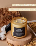 M&SENSE Lemon Vanilla Scented Candles, 11.6oz Natural Soy Wax, 70 Hours Long - Image 3