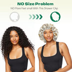 2 PCS Shower Cap Waterproof Double Layer Elastic Adjustable Reusable Hair Bath - Image 5