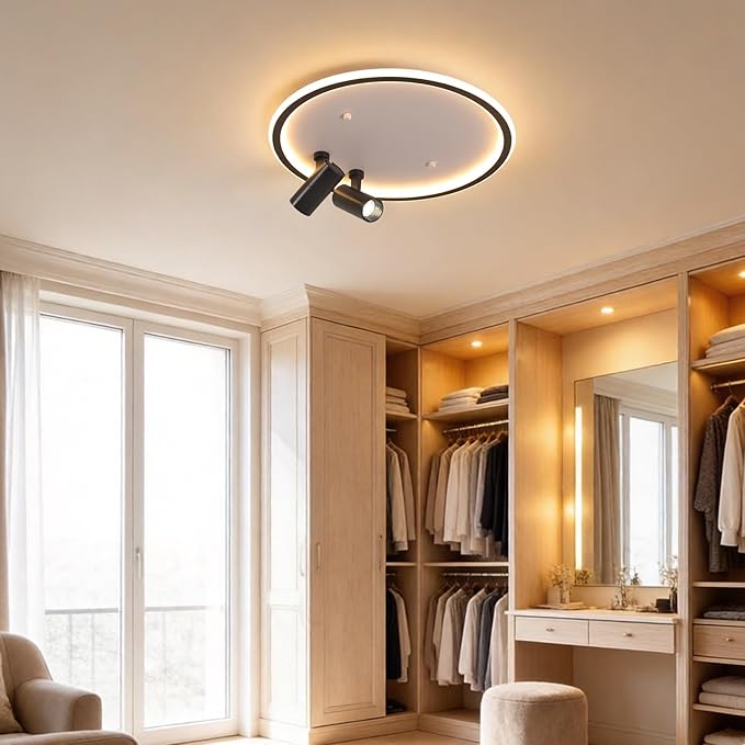 Shine LUEST Modern LED Bedroom Ceiling Light, 2 Adjustable Spotlights, Dimmable - Image 2