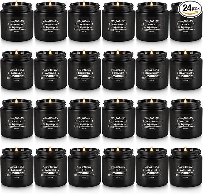 24PCs Black Scented Candles by TLNFHRPI