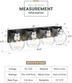 Bathroom Light Fixtures, 4-Light Black and Brushed Nickel Bathroom Vanity Light - Image 4