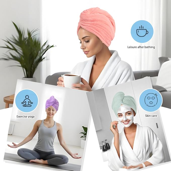 Microfiber Hair Drying Towel Wrap - Image 5