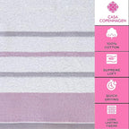 CASA COPENHAGEN White Bay 6Pcs 100% Egyptian Cotton Large Designer Towels Gift - Image 4