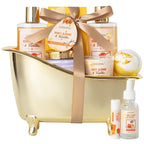 Spa Gift Baskets For Women and Men, Home Luxury Scents Honey Almond Bath Sets by ASINING