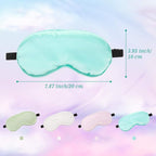 BBTO 4 Pcs Silk Sleep Eye Masks Smooth Soft Satin Eye Covers - Image 3