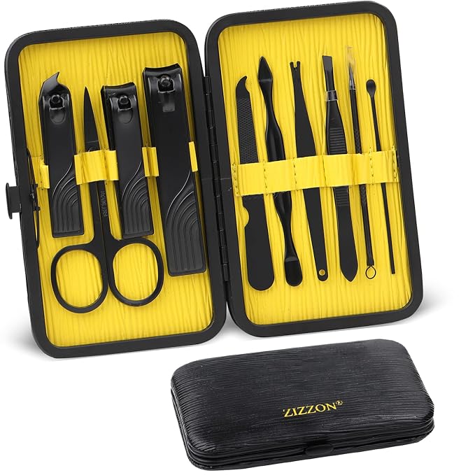 ZIZZON Travel Mini Manicure set Nail Clipper set 10 in 1 Stainless Steel by ZIZZON