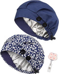 2 Pack Satin Lined Bouffant Scrub Caps by Yuest