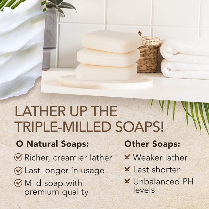 O NATURALS 3-Pack Organic Soap Bar 4oz each-100% Vegan Cold Process Body Wash - Image 6
