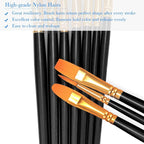 BOSOBO Paint Brushes Set, 2 Pack 20 Pcs Round Pointed Tip Nylon Hair Artist - Image 4