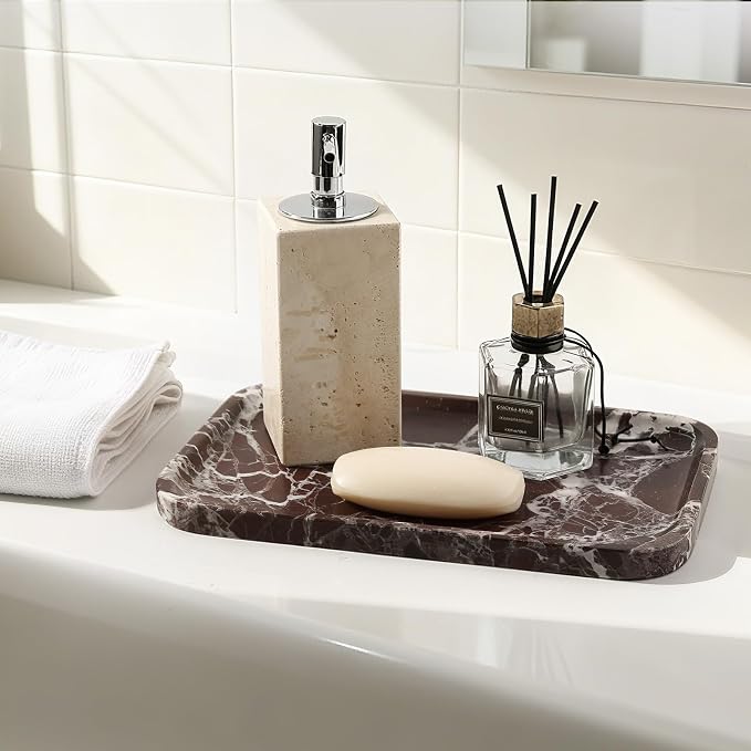 Marble Vanity Tray, 11.8in Stone Bathroom Tray - Image 4