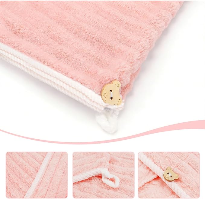 Microfiber Hair Towel Wrap for Women, Soft Lightweight Quick Dry Turban - Image 3