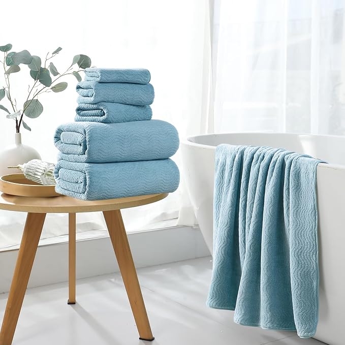4 Piece Extra Large Bath Towel 35"x70" Oversized Bath Sheet Bath Towel Set - Image 4
