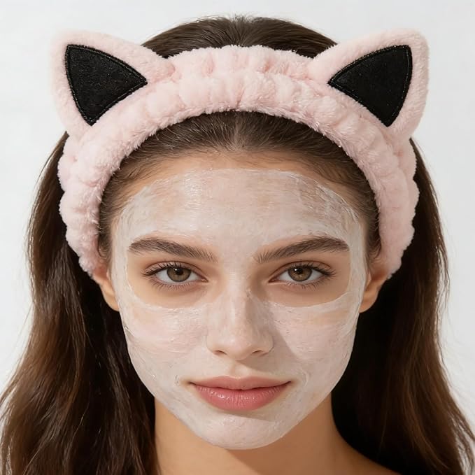 2 PCS Cute Cat Ear Spa Headband - Image 7