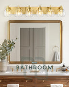 Bathroom Light Fixtures, 6 Light Brushed Gold Vanity Light, 38 Inch Modern Wall - Image 7
