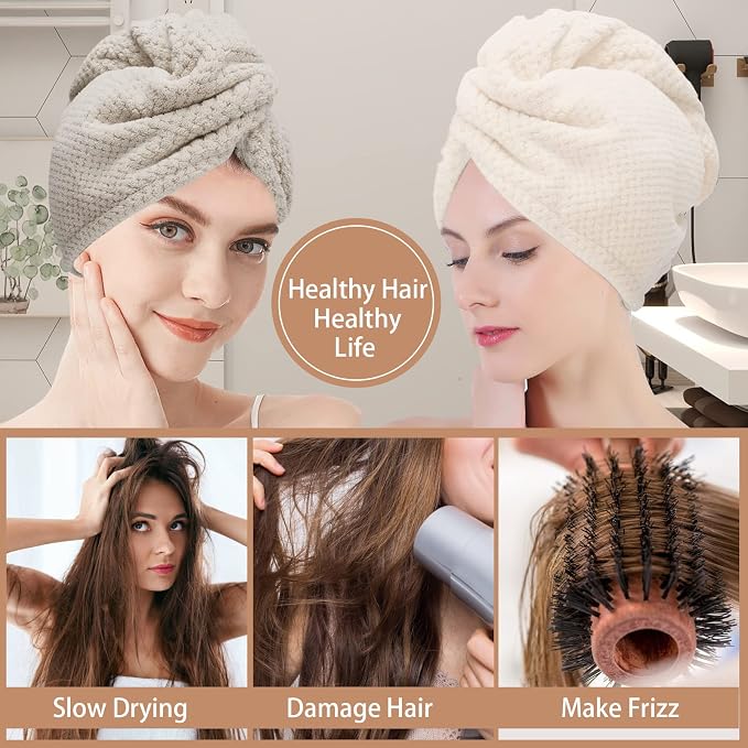 CZZXI 3 PCS Microfiber Hair Towel - Image 2