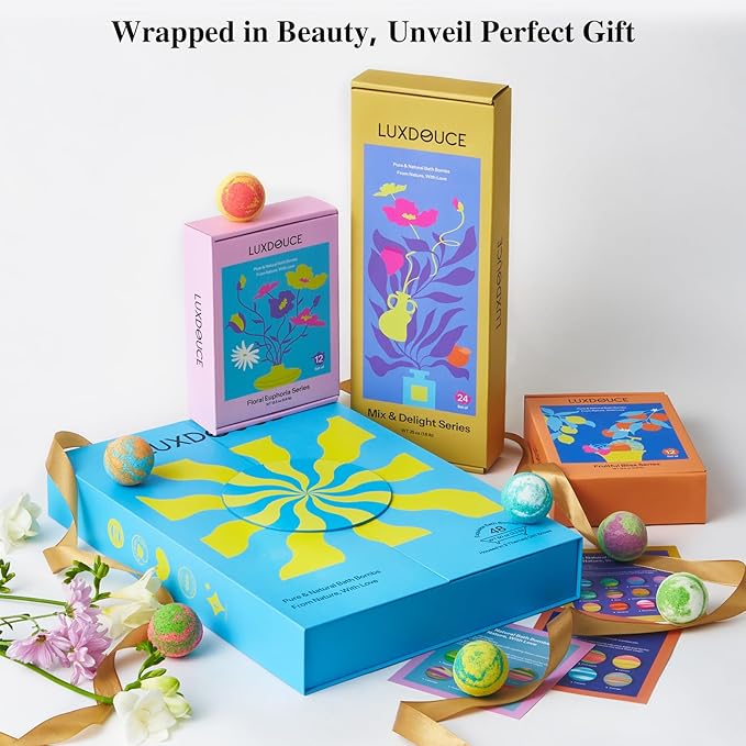 48 Pack Bath Bombs Gift Set – Aromatic Bubble Bombs - Image 2