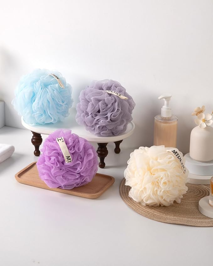 MTDLYICE Loofah Sponge, XXL Large Loofah 100g 4 Pack, Bath Sponge Soft Mesh - Image 9