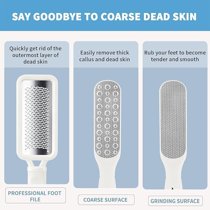 Fu Store 2 Pack Foot Files Callus Remover Stainless Steel Foot Rasp and Dual - Image 2