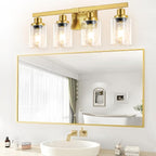 Bathroom Vanity Light, 4-Light Modern Matte Gold Wall Sconce Lighting - Image 6