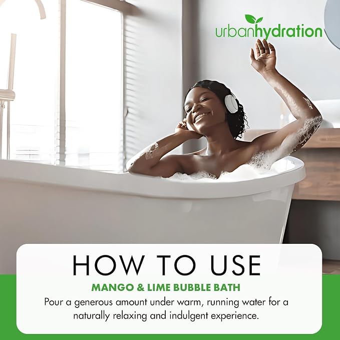 Urban Hydration Mango & Lime Bubble Bath, Foaming Bath Soak - Image 6