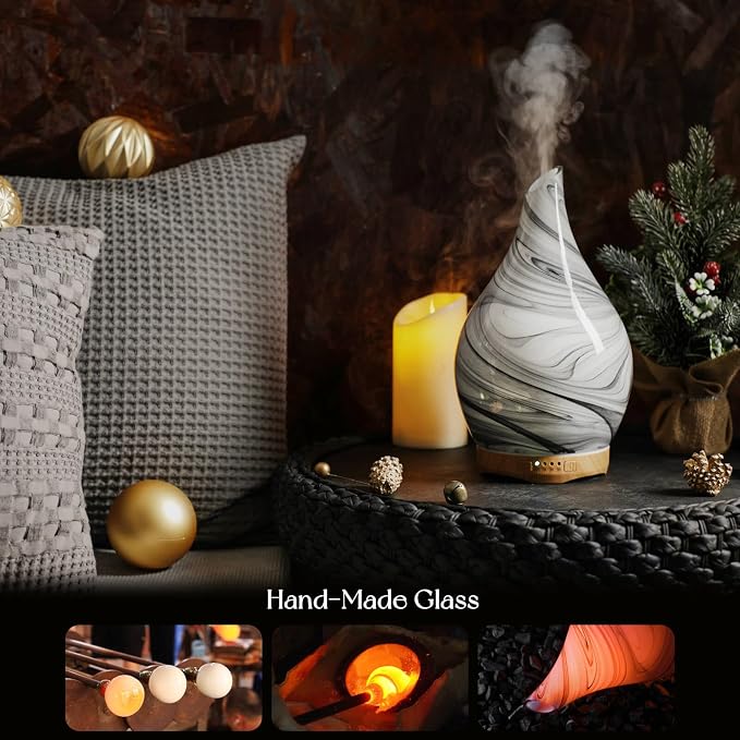 Porseme 280ml Essential Oil Diffuser Glass Color Changing Aroma Air Diffusers - Image 5