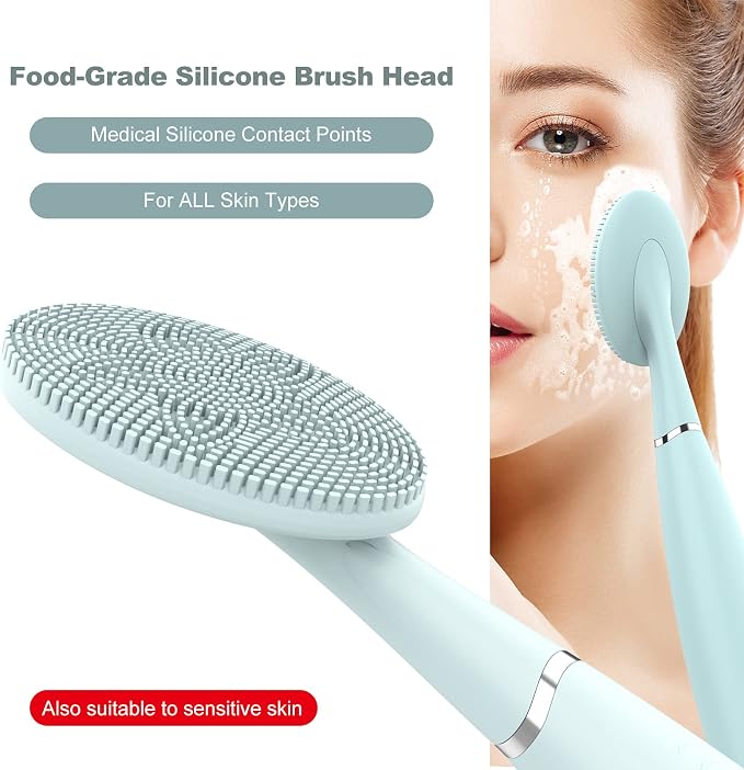 TUGOKU Sonic Facial Cleansing Brush Waterproof Scrub Face Brush - Image 3