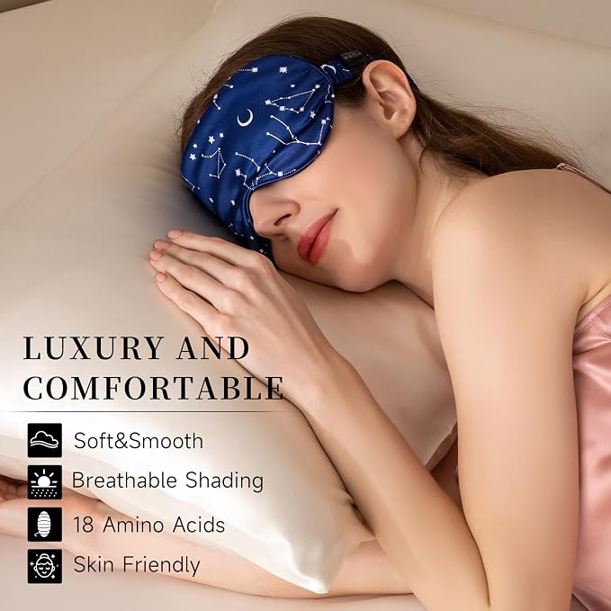 THXSILK Sleep Mask 100% 19 Momme Pure Mulberry Silk Super Smooth Cooling - Image 4