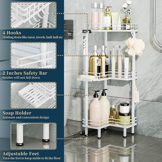 Consumest Corner Shower Caddy Standing - Image 3