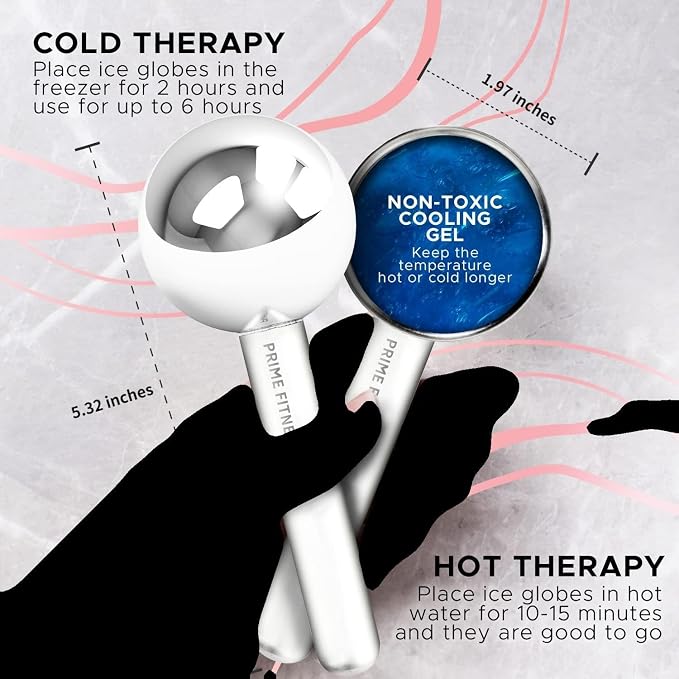Ice Globes for Facials | Unbreakable Steel Cooling Roller | Cryo Sticks for - Image 2