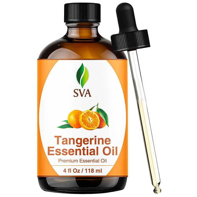 SVA Tangerine Essential Oil – 4 Fl Oz – 100% Natural Tangerine Oil by SVAORGANICS