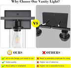 Ascher Bathroom Vanity Light Fixtures, 3 Light Wall Sconces Lighting - Image 3