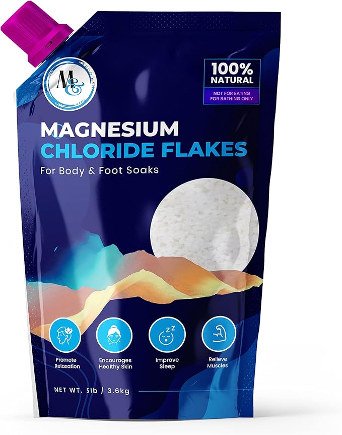 Dead Sea Magnesium Flakes Bath Salts | Premium Magnesium Supplement Bath Salts by MarcoEsra