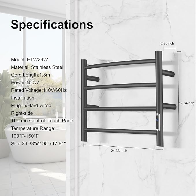 Electric Towel Warmer with Built-in Timer - Image 3