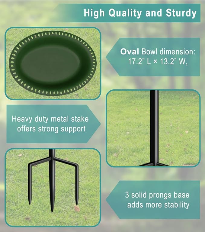 Garbuildman Extra-Large Freestanding Birdbath Bowl, Detachable Decoration Spa - Image 3