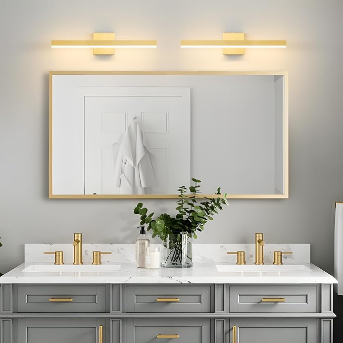 Gold Bathroom Vanity Light 23.6 inch, 20W Dimmable 5CCT LED Modern Bathroom - Image 2