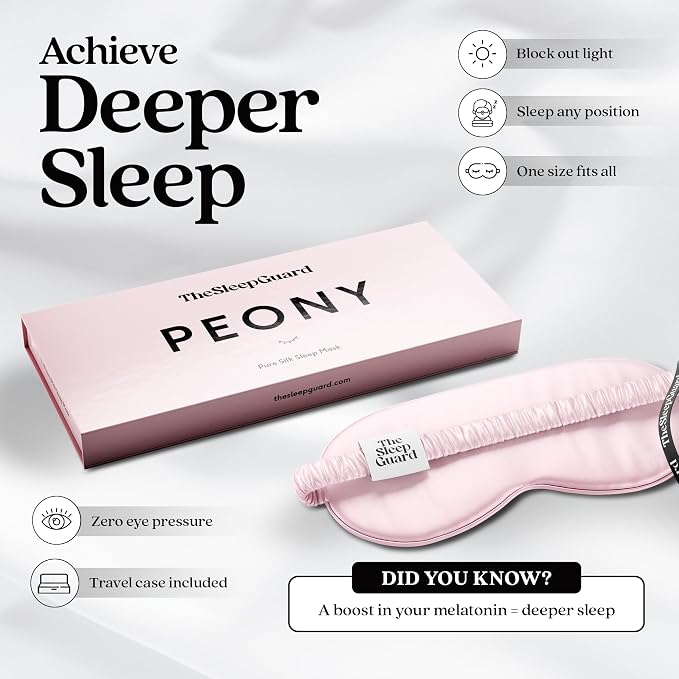 TheSleepGuard Pure Silk Sleep Mask Light Blocking Travel Essentials. Eye Masks - Image 3