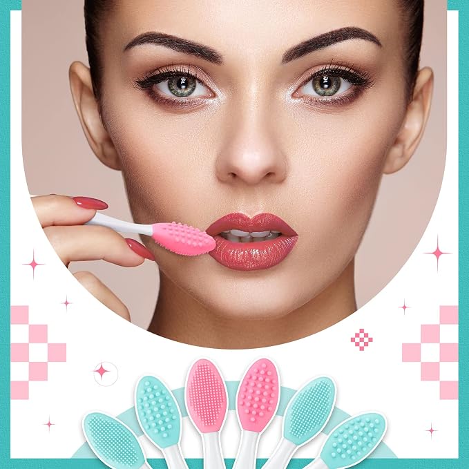 Patelai 24 Pcs Lip Scrub Brush Silicone Lip Scrubber Exfoliator - Image 6