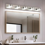 Brushed Nickel Bathroom Light Fixtures Over Mirror, 5-Light Bathroom Vanity - Image 7