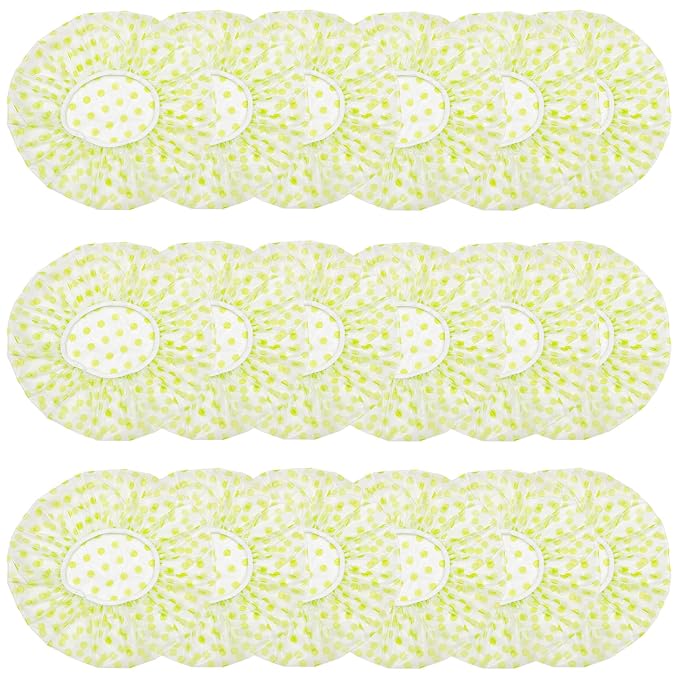 18Pcs Plastic Shower Caps for Women Waterproof Bath Caps Bathing Hair Cap by ZGQHZR