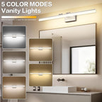 SOLFART 39.4 Inch 5 Color Temperature Dimmable Brushed Nickel Bathroom Light - Image 3