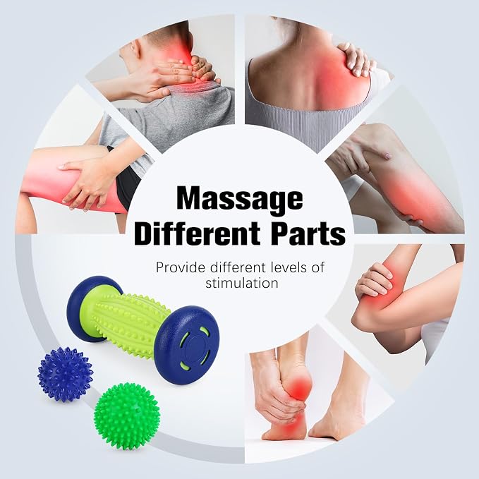 Massage Ball - 3 in 1 - with Foot Roller & Spiky Balls, Plantar Fasciitis - Image 2