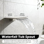 Midanya Shower System with Tub Spout, Bathtub Shower Faucet Set with Square - Image 3